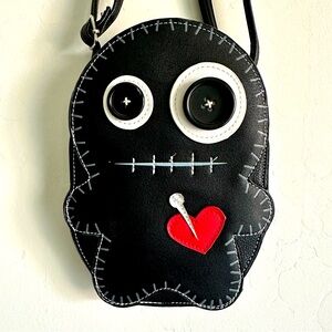 Stitched Voodoo Doll Sleepyville Critters Shoulder/Crossbody Bag Zip Pocket 9”